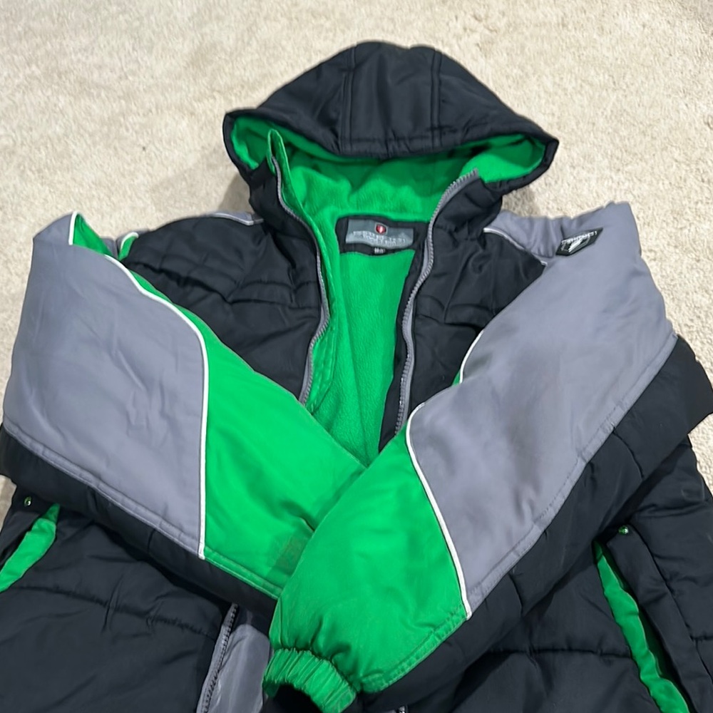 Kids Green and Gray Puffer Jacket